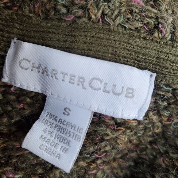 Charterclub Acrylic Wool Blend Sweater Cardigan Size Small - Picture 4 of 8